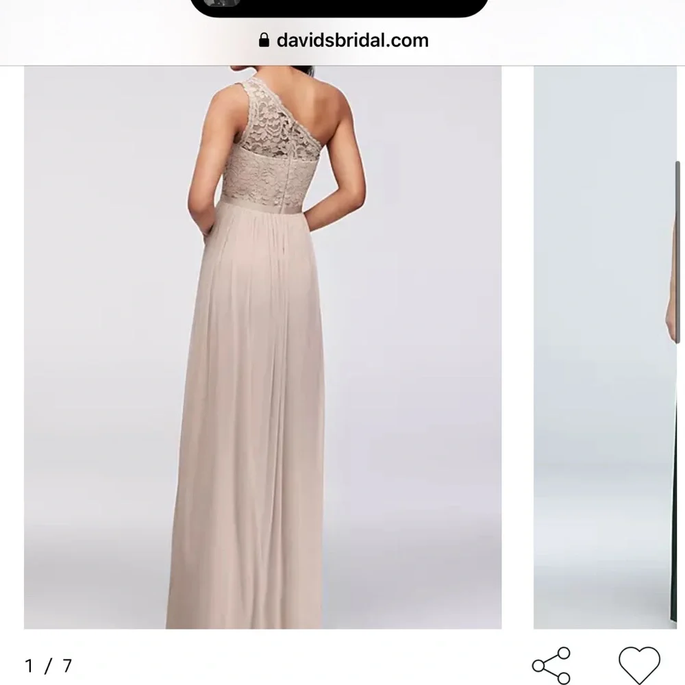 David’s Bridal one shoulder bridesmaid dress. Worn once. - Picture 9 of 10